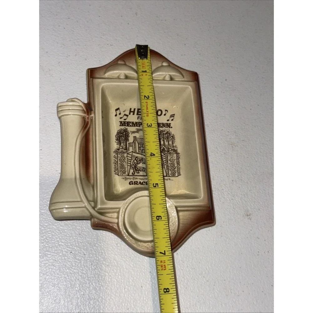 Vintage Hello From Music City USA Nashville Telephone Ceramic Souvenir Ashtray